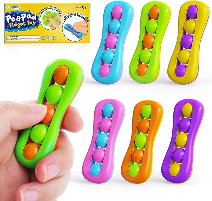 LESONG Fidget Sensory Toys for Kids: 6 Pack Colorful Finger Spinner Toys | Stress Relief ADHD Tools for Kids with Autism - Quiet Desk Fidgets for Classroom - Special Education Classroom Must Haves