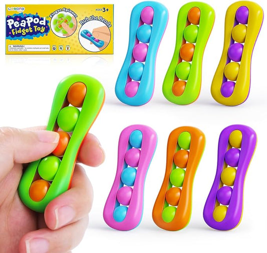 LESONG Fidget Sensory Toys for Kids: 6 Pack Colorful Finger Spinner Toys | Stress Relief ADHD Tools for Kids with Autism - Quiet Desk Fidgets for Classroom - Special Education Classroom Must Haves