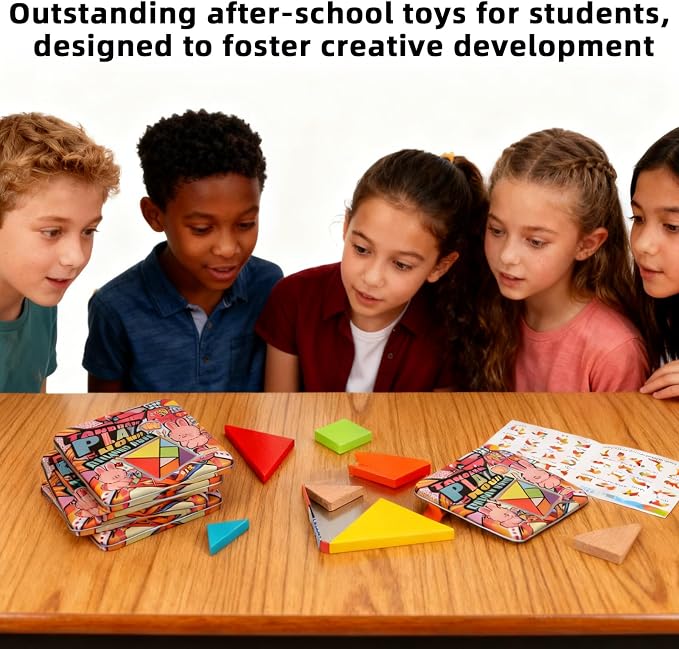 5 Pack Wooden Blocks Puzzle Brain Teasers Toy | STEM Montessori Educational Gift for Kids Ages 3-6 Stocking Stuffers