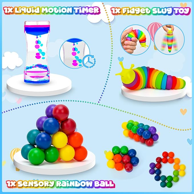 30Pack Fidget Toys Bulk for Adult Kids Age 5-7, 8-12, Sensory Autism Travel Must Have ADHD Autistic Figette Classroom Treasure Prize Box School Must Have Stress Anxiety Easter Basket Stuffers Gifts