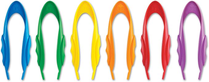 Learning Resources Jumbo Tweezers, Set Of 12, Sorting & Counting, Preschool Science, Homeschool, Toddler Fine Motor Skill Development (Pack of 12)