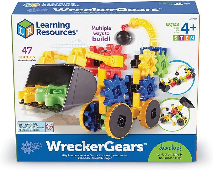 Learning Resources Gears WreckerGears, STEM Activities, Fine Motor Skills, Toddler Explorer Kit, Science and Construction, Boys and Girls Gifts, 47 Pieces, Ages 4 and Up