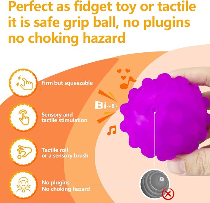 Baby Balls, 4 Pack Textured Multi Ball Set for Babies 3 Months+ | BPA-Free, Soft Easy-Grip Balls, Teething Play, Bright Colors, Tummy Time, Fine Motor & Sensory Play, Baby Sensory Gift