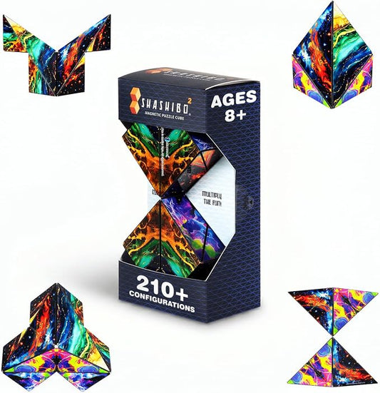 Shashibo ICOSA XL Magnetic Puzzle Toy, Stress Relief Fidget Toy | 200+ Possible Shapes, Sensory Fidget Toy For Adults & Kids, Fun Shape Shifting Puzzle Toy For All Ages