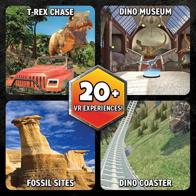 Abacus Brands Professor Maxwell's VR Dinosaurs - Kids Science Kit Ages 7+ | 60+ Piece Set, 40-Page Interactive Book, 20+ VR Experiences, 12 Hands-On Projects, AR Book, STEM Gift for Boys and Girls