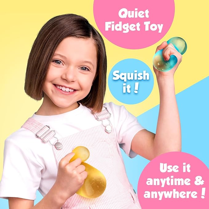 Fidget Toys Stress Cube 3 Pack: High Density Gel Filled Sensory Toys, 2.1" Cube, Anxiety Relief Squishy Fidget Toys, Stress Balls for Adults Kids Children Teens, Fidgets for Classroom | Large 2.1 inches, soft squeeze filling, quiet handheld fidgets for...