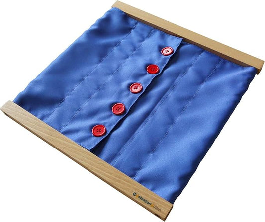 Buttoning Frame with Large Buttons | Practical Life Material for Toddlers & Preschoolers | Learn to Button Clothes, Develop Fine Motor Skills & Independence (Ages 3-6)