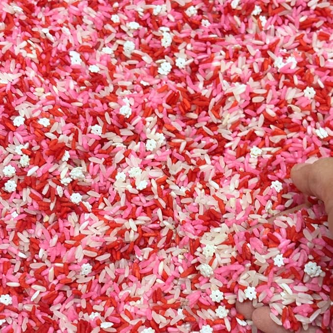 Princess Sensory Rice for Girls | Pink Rose & Ruby Royal Colored Rice | Sensory Bin Filler | Non-Toxic Pretend Play | Montessori Fine Motor Toy | Birthday Gift Age 2 3 4 5 6 7