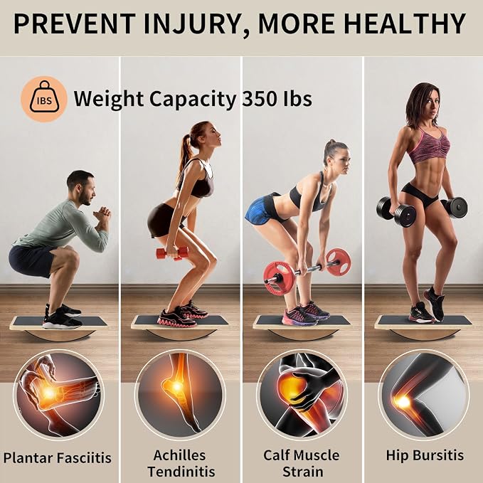 Juoe Balance Board Wobble Board,Balance Toys for Physical Therapy | Wooden Wobble Balance Board for Adults and Kids,Balance Training,Standing Desk Core Strength Balance Rocker Board
