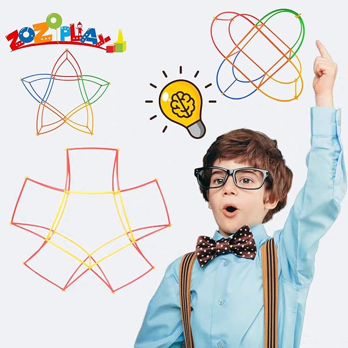 ZOZOPLAY Straw Constructor STEM Building Toys 800 Piece Straws and Connectors Building Sets Colorful Motor Skills Interlocking Plastic Engineering Toys Best Educational Toys Boy & Girl | 800 straws and connectors let kids build cars, rockets, and more ...