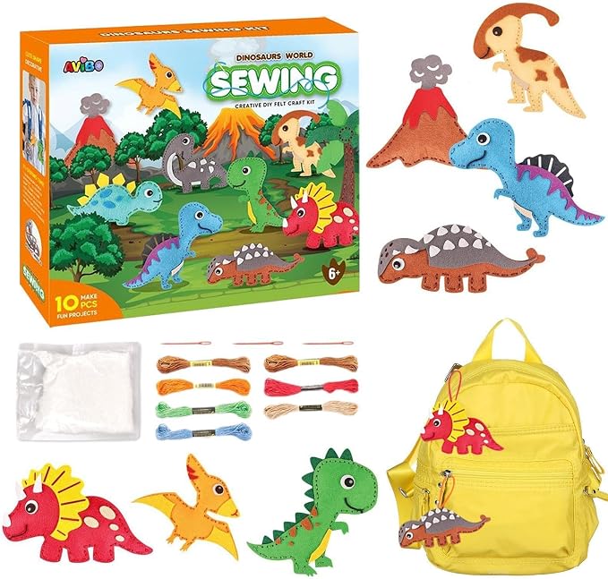 Kids Sewing Kit - Felt Craft Lacing Set, DIY Fine Motor Skill Activity Toy | Children Sewing Craft for Learning Fun | Felt Material Lacing Kit with DIY Projects for Creativity Practice at Home