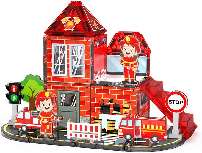 Magnetic Tiles Set (Fire Station)