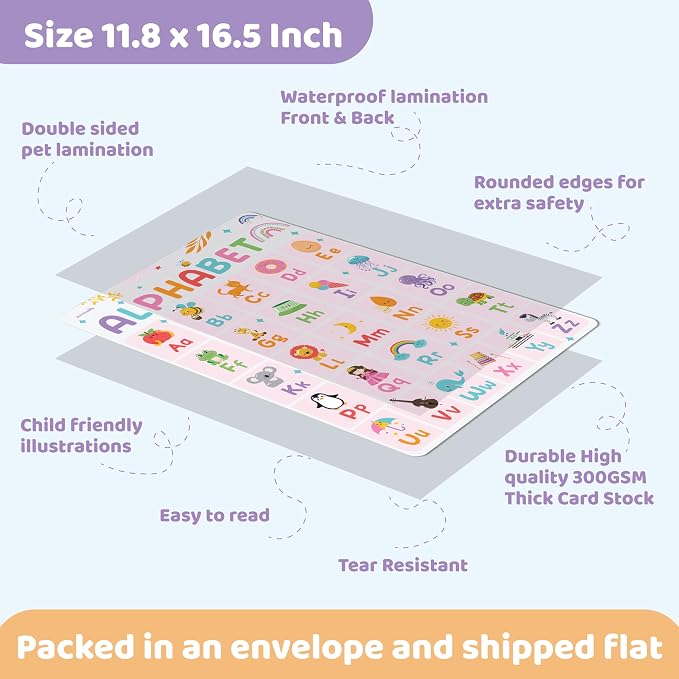 Jackinthebox Preschool Posters for Kids, Educational Classroom Wall Decor | Trendy Arts Kit, 5th Grade, Middle Teen Girls, Journal Gifts, STEM Learning, Educational Wall Display Set, Ages 10-14, Modern