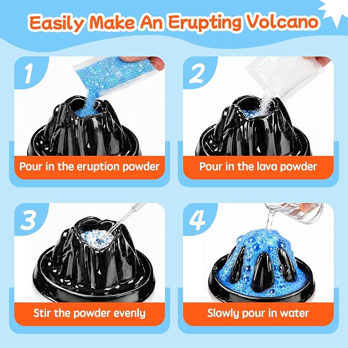 30Pcs Volcano Eruption Science Kit STEM Science Experiments Bulk Party Favors Classroom Prizes Goodie Bag Stuffers Gifts Exchange for Boys and Girl (30Pcs, One Size)