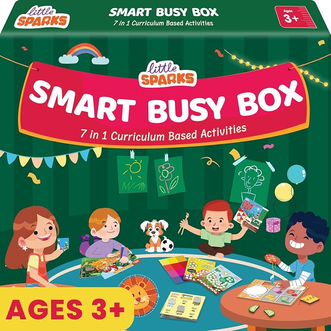 Smartivity Montessori Busy Box for Kids 3-6 Years | 7-in-1 Preschool Kit for Vocabulary, Counting, Alphabet & Motor Skills | Educational Birthday Gift for Kids