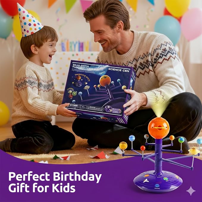 Science Can Solar System for Kids, Talking Astronomy Solar System Model Kit | Planetarium Projector w/ 8 Planets, Bilingual EN/ES, STEM Learning Toys, Space Toys Gift for 3 4 5 6 7 Years Old Boys Girls