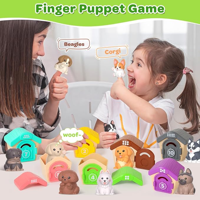 Letapapa Toddler Toys for 1-3 Year Old, Montessori Toys Themed Dog for Baby | Educational Counting, Matching & Sorting Toys Activities, Christmas Birthday Gifts for Baby Boy Girl 12-18M Fine Motor Skills
