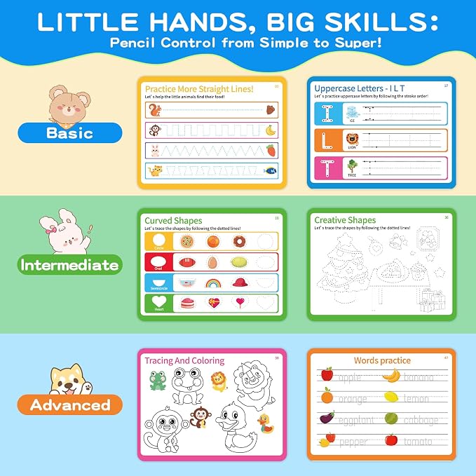 Preschool Learning Activities, Tracing Books for Kids Ages 3+, Toddler Handwriting Practice, Letter Tracing for Kids, Preschool Kindergarten Workbooks 3+, Learning Books for 3+ Years Old