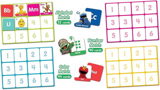 MasterPieces Kids Games - Sesame Street - 3 Fun Ways to Play Matching Game Set
