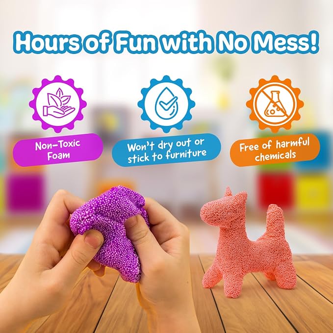 Impresa Monkey Foam Beads Slime, Pack of 5 Primary Colors for Preschool, Sensory Play & Sensory Toy for Kids - Squishy Modeling & Creative Toys - Ages 3+