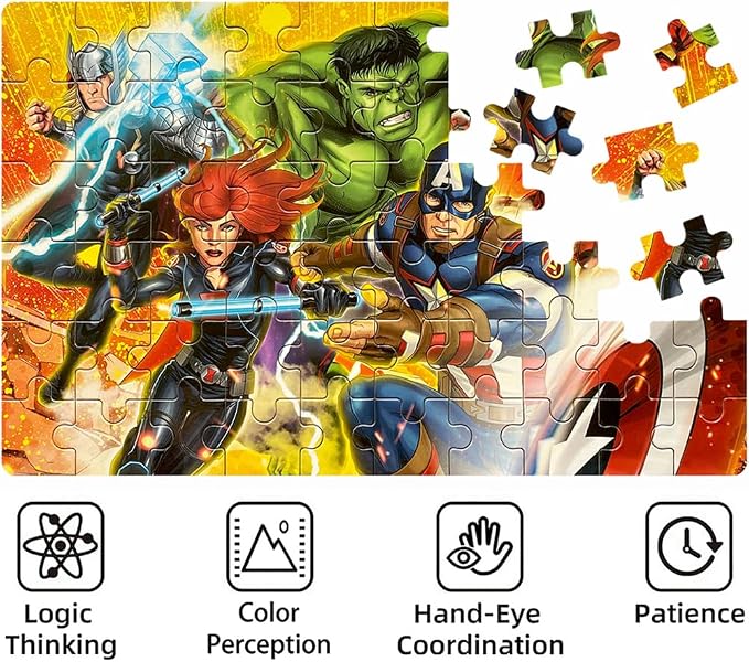 NEILDEN Jigsaw Puzzles 60 Pieces Puzzles for Kids Ages 4-8 Learning Educational Toy Puzzles for Children Girls and Boys Packed in Tin Box (CS-FCZ2-Z)