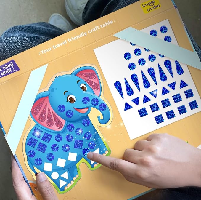 Imagimake Mirror Mosaic - Animals & Birds, 10 Templates, 950+ Stickers | Mess-Free Craft Activity, Screen-Free Creative Art Kit for Kids, Birthday Gift for Boys & Girls Ages 3,4,5,6,7 Years Old