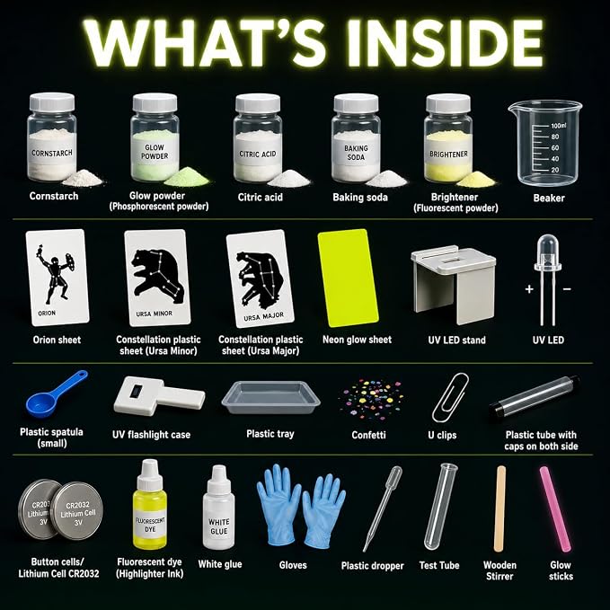 PW Glow in The Dark Science Experiment Kit for Kids, 15+ Amazing Science Experiments, STEM Learning for 8-12 Years Old, Birthday Gift for Boys & Girls Standard Multicolor | For 8-12 Year Olds, Learn Physics, Certified Safe, Birthday Gift For Boys and G...