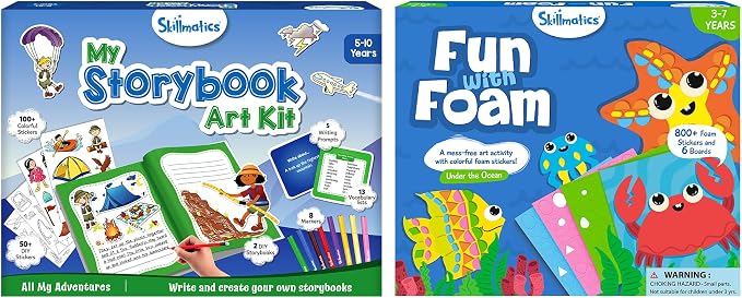 Skillmatics Storybook Art Kit All My Adventures & Fun with Foam Underwater Animals Bundle, Gifts for Toddlers, Girls & Boys Ages 5, 6, 7, 8, 9, 10