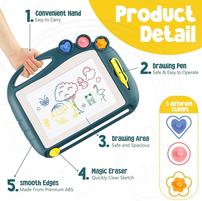 Magnetic Drawing Board for Boys Girls, Drawing Board, Birthday Easter Christmas Hallowee Toy Gifts for Boys and Girls