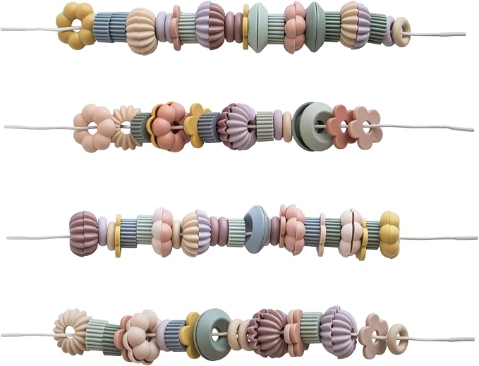 mushie Bead Lacing Toy Set | Montessori Fine Motor Skills Toy for Toddlers 18 Months+ | 54 Pieces