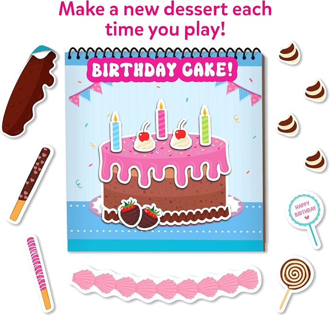 Skillmatics Peelies – Dessert Chef, Reusable Stickers, Gift for Toddlers | 100+ Reusable Stickers, Mess-Free Fun for Preschoolers, Travel Toy, Kids Ages 3, 4, 5, 6, 7