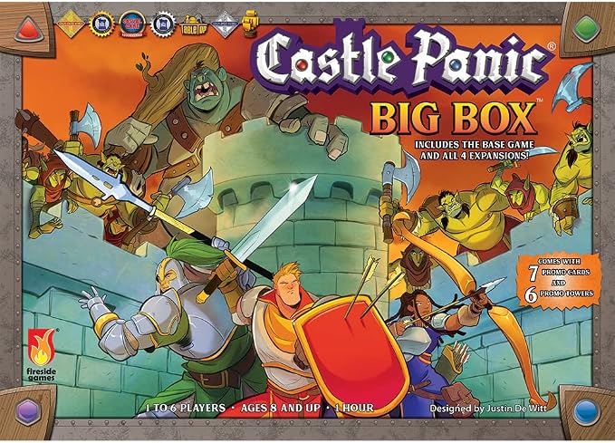 Fireside Games Castle Panic Big Box 2nd Edition Board Game | Includes base game and expansions, Cooperative strategy, Fantasy theme, Family game night, Deluxe collection