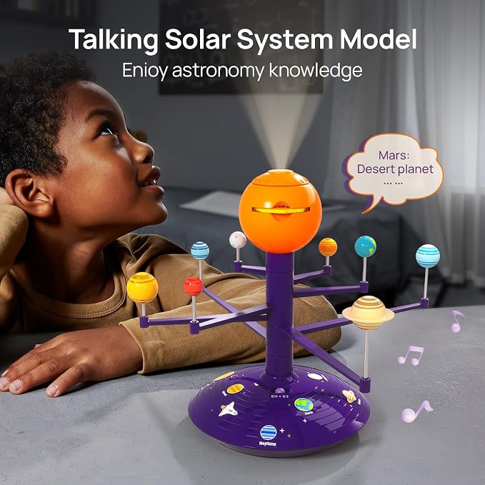 Science Can Solar System for Kids, Talking Astronomy Solar System Model Kit | Planetarium Projector w/ 8 Planets, Bilingual EN/ES, STEM Learning Toys, Space Toys Gift for 3 4 5 6 7 Years Old Boys Girls