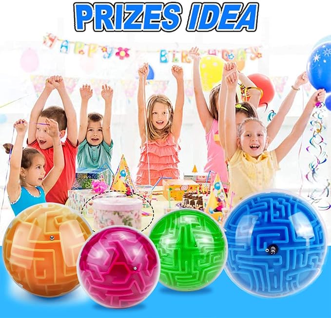 4Pcs 3D Puzzle Maze Ball Brain Teaser for Kids Boys Girls Age 6 7 8 | Gravity Brain Teaser Puzzle Game Educational Toy for Student Teens Adults, Travel, Classroom Prize,Family Party,Birthday Gift