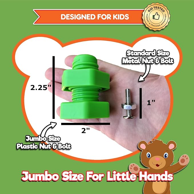 Twist & Turn Nuts n Bolts - Sort, Count, Match & Play with 12pc + eBook