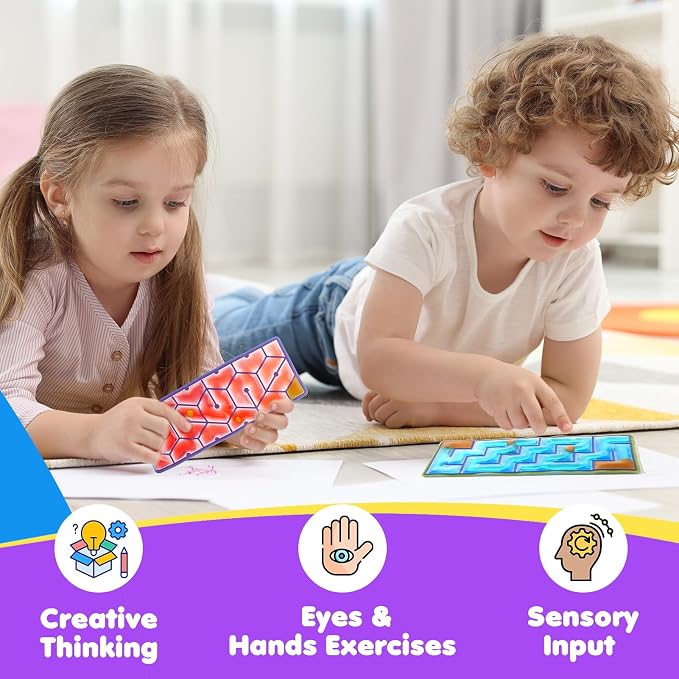 12-Pack Sensory Maze Fidget Toys for Kids & Adults: Quiet Squishy Calming Tools for Autism Children - Stress Fidgets for Travel & Office - Classroom Must Haves & Treasure Rewards Party Favors,Easter