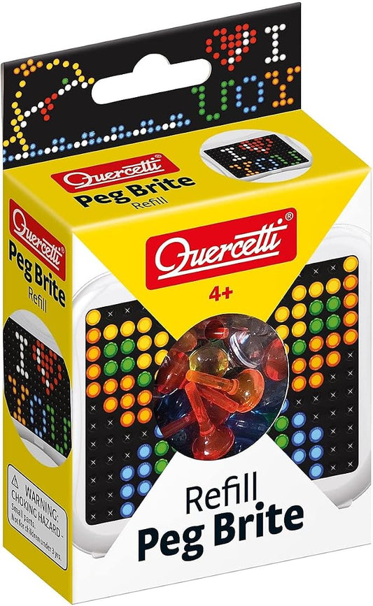 Quercetti Peg Brite Refill, 6 Colors, Pack of 180 (QRC2516)