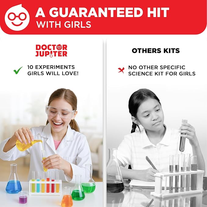 Doctor Jupiter Girls' Explosive Science Experiments Kit for Kids Ages 8+ | Erupting Volcano Science Kits for Kids Ages 8-12, Birthday Gift Ideas Girls 8, 9, 10, 11, 12 Year Olds, STEM Educational Toys