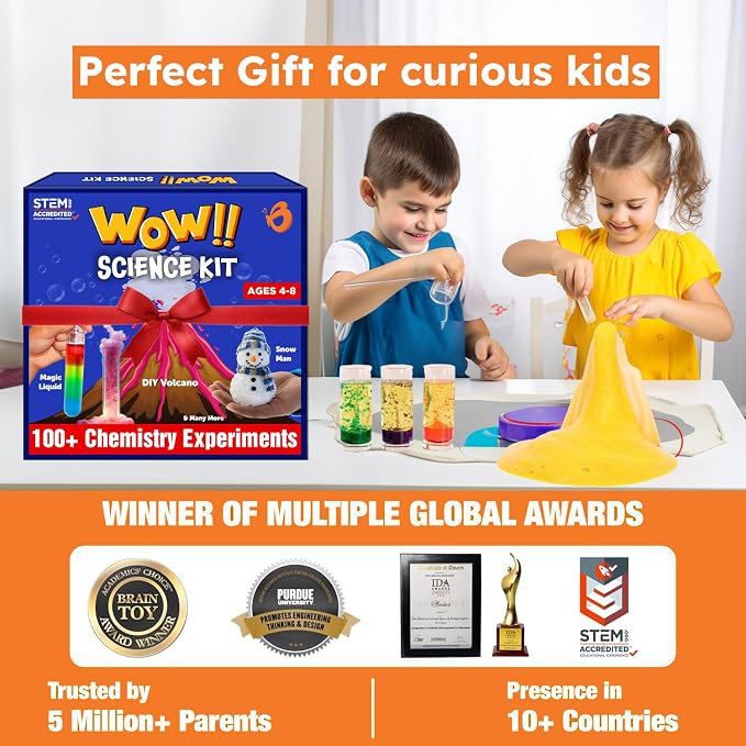 Butterfly EduFields Science Kits for Kids Ages 5-7 6-8 | 100+ Experiments | Educational Science Kit | Chemistry & Volcano Science Projects Kit | Birthday Gift for Boys & Girls Ages 4-8 | STEM Toys