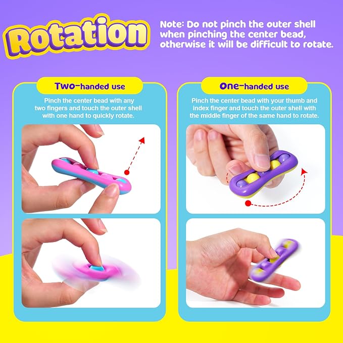 LESONG Fidget Sensory Toys for Kids: 18 Pack Colorful Finger Spinner Toys | Stress Relief ADHD Tools for Kids with Autism - Prize Box Toys for Kids Classroom - Goodie Bag Stuffers Teacher Supplies