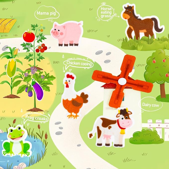Montessori Busy Book for Toddlers 1-3, 20-in-1 Quiet Book with Bonus Animal Finger Puppets, Sensory Travel Activity Book for Toddlers, Educational Toy for Fine Motor Skills & Early Learning