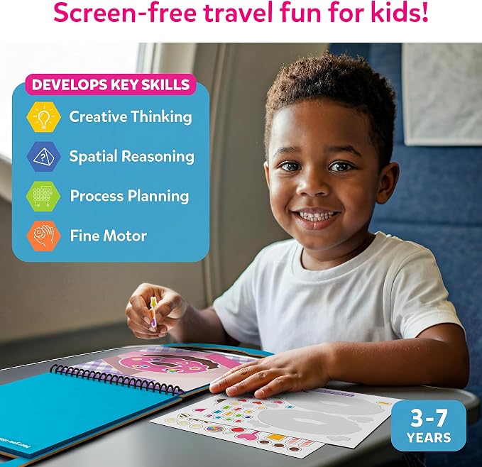 Skillmatics Peelies – Dessert Chef, Reusable Stickers, Gift for Toddlers | 100+ Reusable Stickers, Mess-Free Fun for Preschoolers, Travel Toy, Kids Ages 3, 4, 5, 6, 7