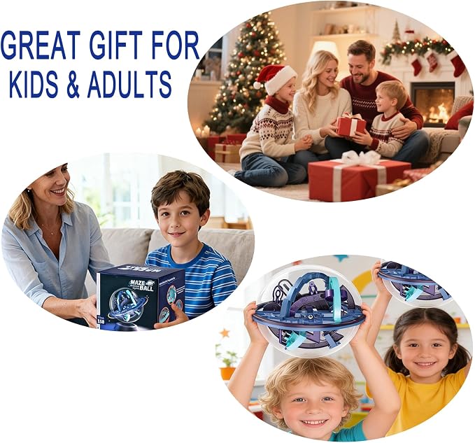 3D Maze Ball,Interactive Maze Sphere Game with 158 Obstacles | 3D maze puzzle ball game,Brain Teaser Puzzle Balls for Boys,Labyrinth Puzzle Ball Kids Education Toys