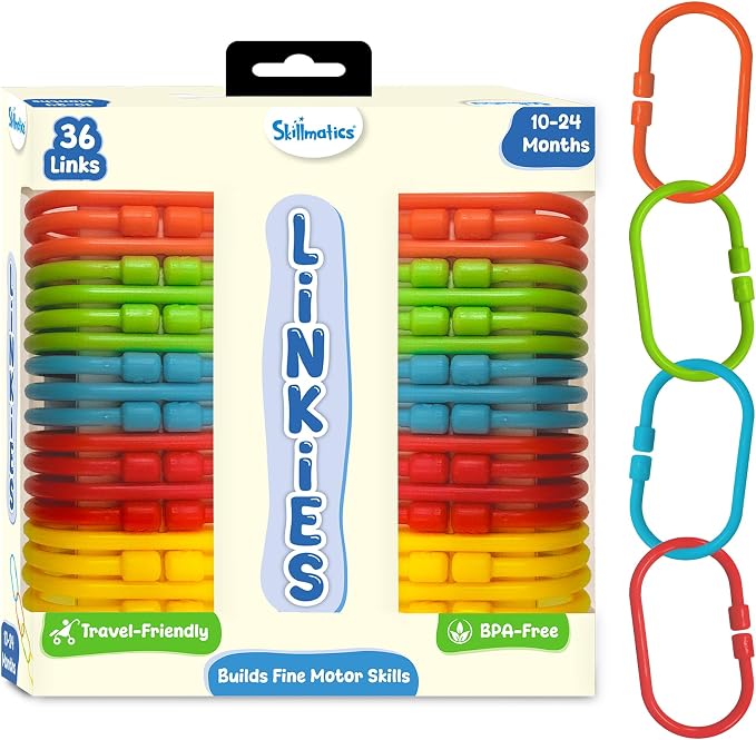Skillmatics Early Learning Link Toy for Toddlers – 36 Connectable Linkies | Fun Snap-Together Activity, Bead Maze Toys for Babies, Sensory Play, Fine Motor Skills, Gift for Ages 10–24 Months