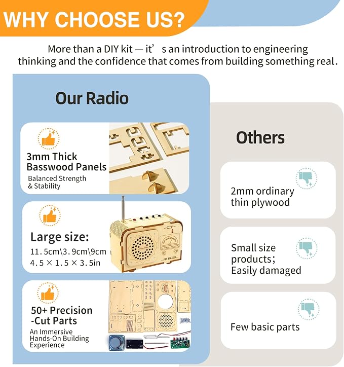 FM Radio Kit for Kids 8-13, DIY STEM: Build Your Own Real Radio | Build, tune, and use a real FM radio: a STEM gift for birthdays, homeschool, classrooms, or weekend projects