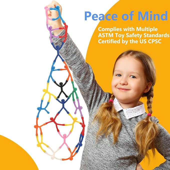 24pcs Magnetic People Figures for Kids 3-8 Travel STEM Fidget Toy | Safe ASTM-certified, Quiet Play for Airplane Car Trips Restaurant, Develops Creativity for Classroom Rewards Stocking Stuffer
