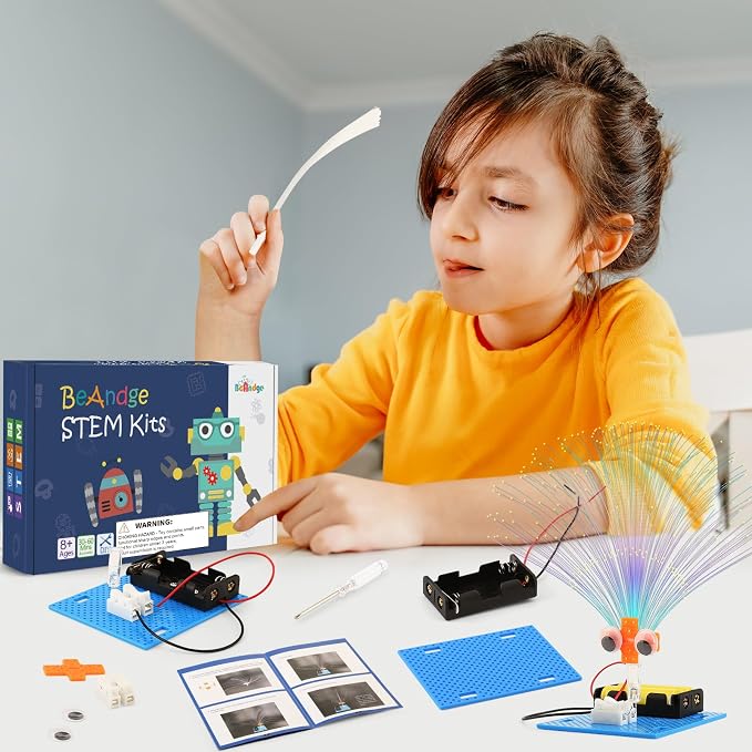 7 Set Bulk STEM Science Kits, STEM Toys for Kids Crafts Classroom | Circuit Kit for Boys Girls Gifts, Fiber Optic Lights Experiments for 4th 5th Grade, Group Activities Projects Party Favors