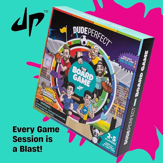 Dude Perfect Board Game with Soccer Add On; Action Packed Sports Challenges for Competitive Kids and Families | Perfect for Family Game Night; 2 to 5 Players; Ages 4 and up | With Soccer Expansion; Action Packed; Perfect for Family Game Night; 2 to 5 P...