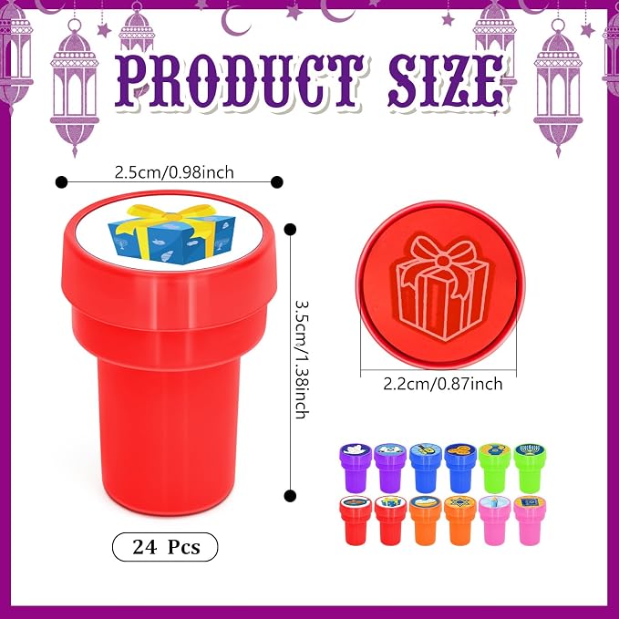 Cinrobiye 24 Pcs Hanukkah Stampers Party Favor Set, Cute Jewish Holiday Stamps for Kids Hanukkah Celebration, Classroom Rewards, Goody Bag Fillers, Holiday Party Supplies