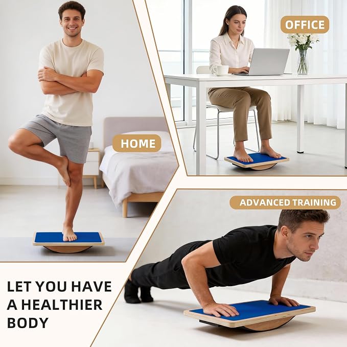 Juoe Balance Board Wobble Board,Balance Toys for Physical Therapy | Wooden Wobble Balance Board for Adults and Kids,Balance Training,Standing Desk Core Strength Balance Rocker Board